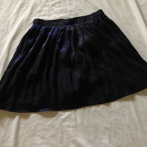 Shiny metallic-like blue indigo skirt